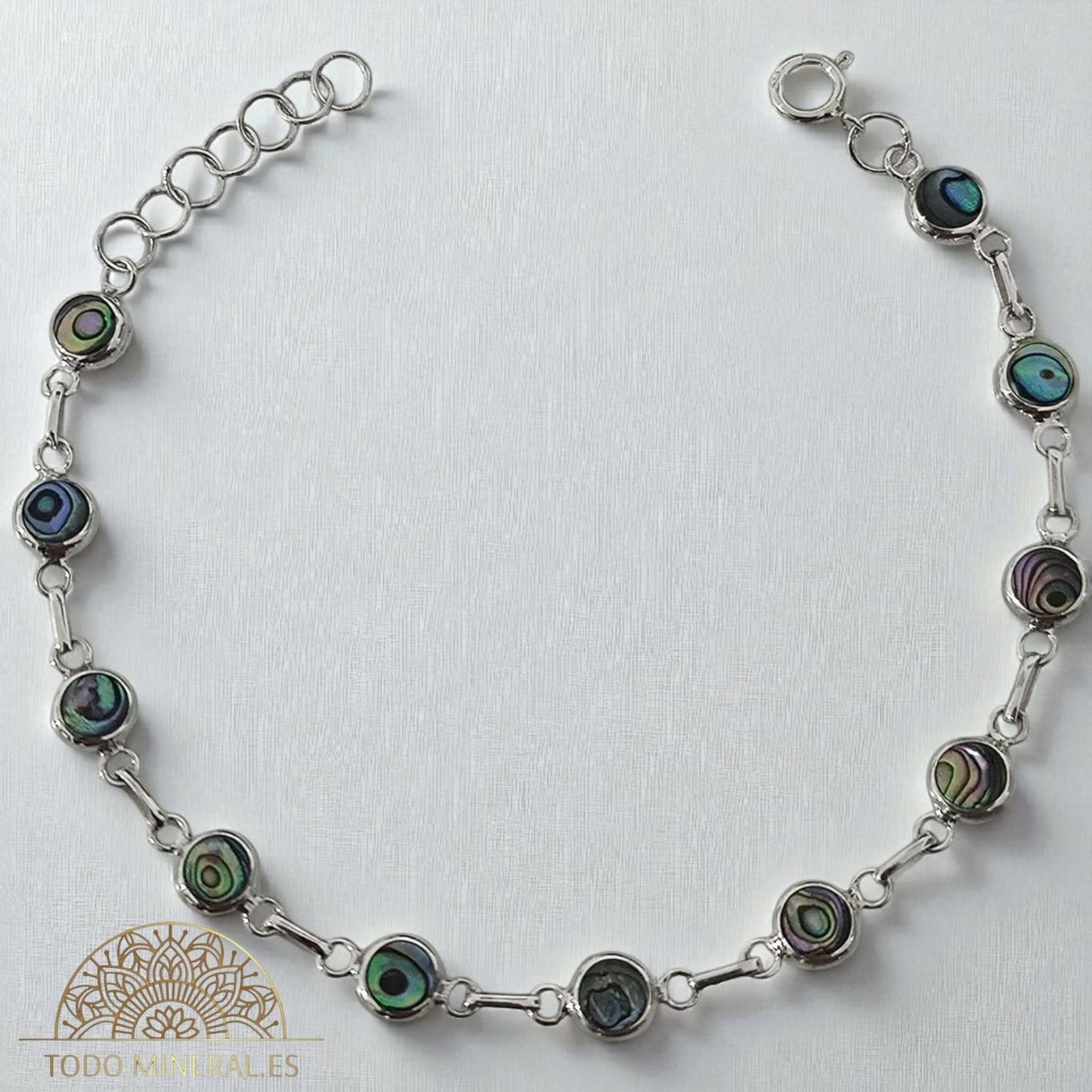 Pulsera Plata 925 Concha Abalon 18 Cms 500203535-01 TODOMINERAL