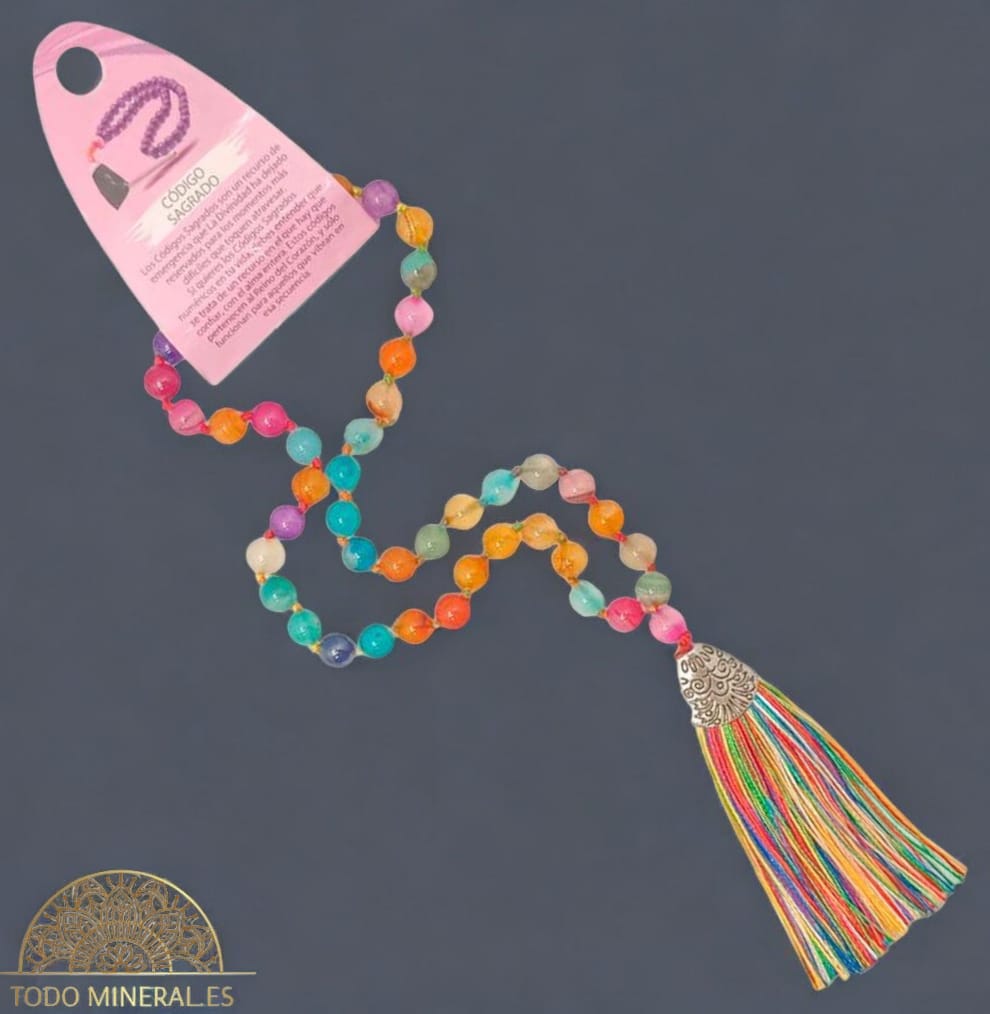 Codigo Sagrado 45 Cuentas Agata Multicolor 8 mm TODOMINERAL
