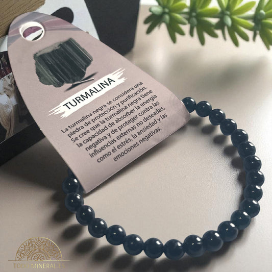 Pulsera Piedra Natural Piedra Turmalina 6 mm PULSERAS MINERALES