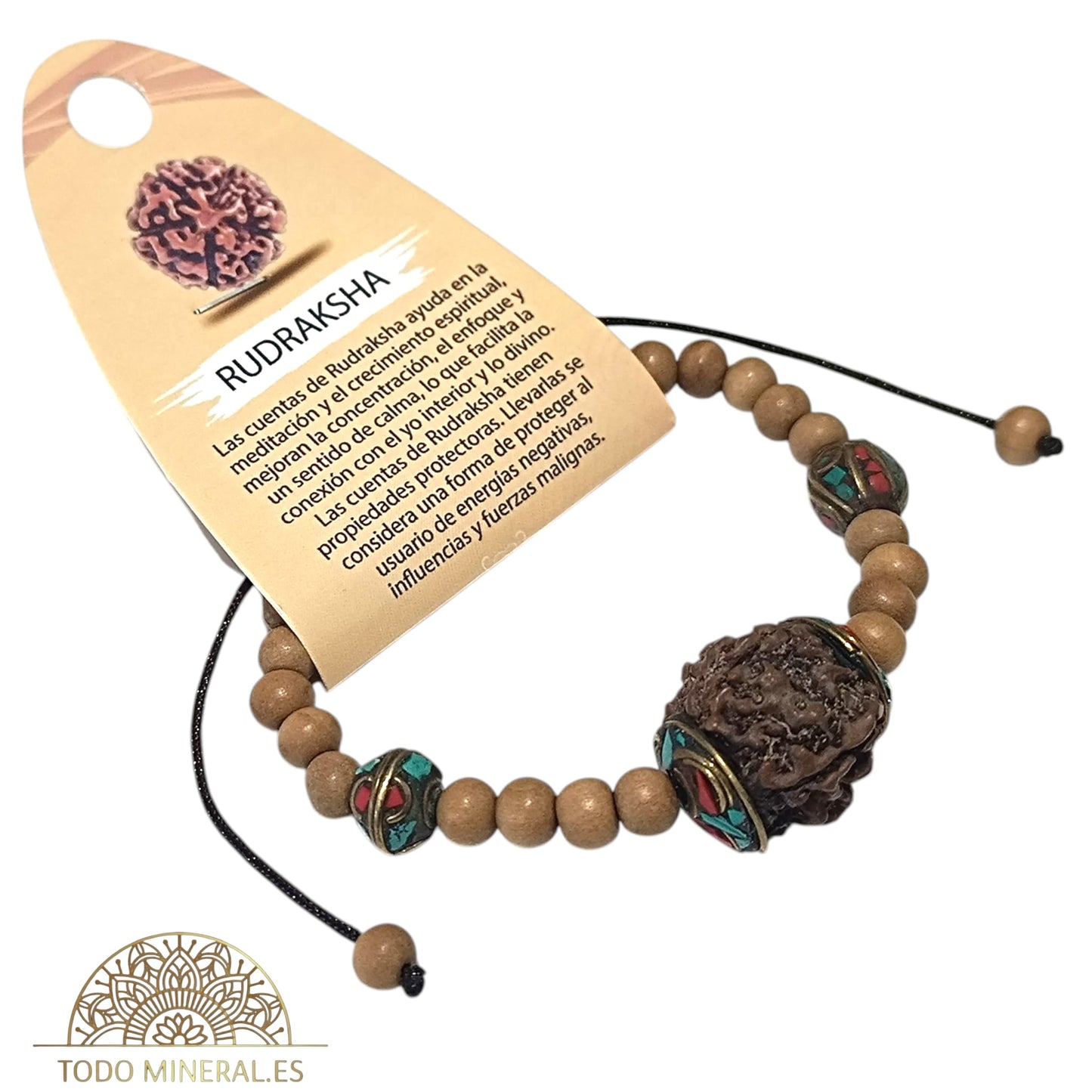 Pulsera Tibetana Ajustable Sandalo 6 mm 600402393 TODOMINERAL