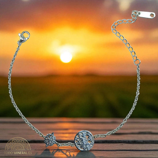 Pulsera Acero Doble Protección Tetragramaton Nudo De Bruja PULSERA ACERO