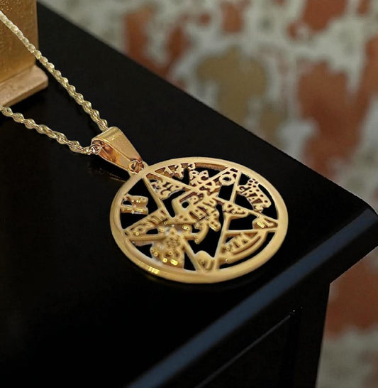 Collar Tetragraatón Acero Inoxidable Con Cadena 40 Cms (Elije tono) TODOMINERAL