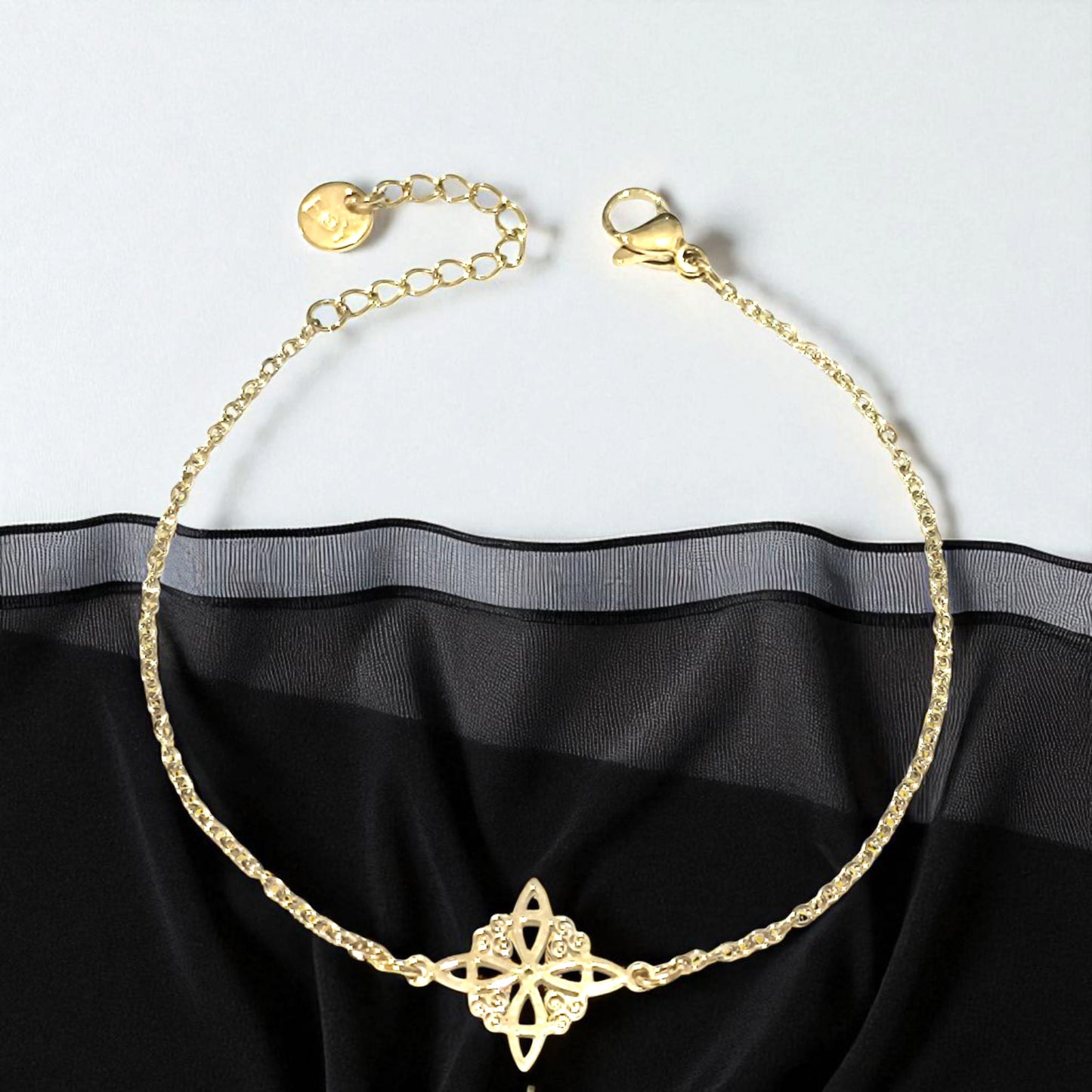 Pulsera Acero Con Dije Nudo De Bruja Elige Dorado O Plateado PULSERA ACERO