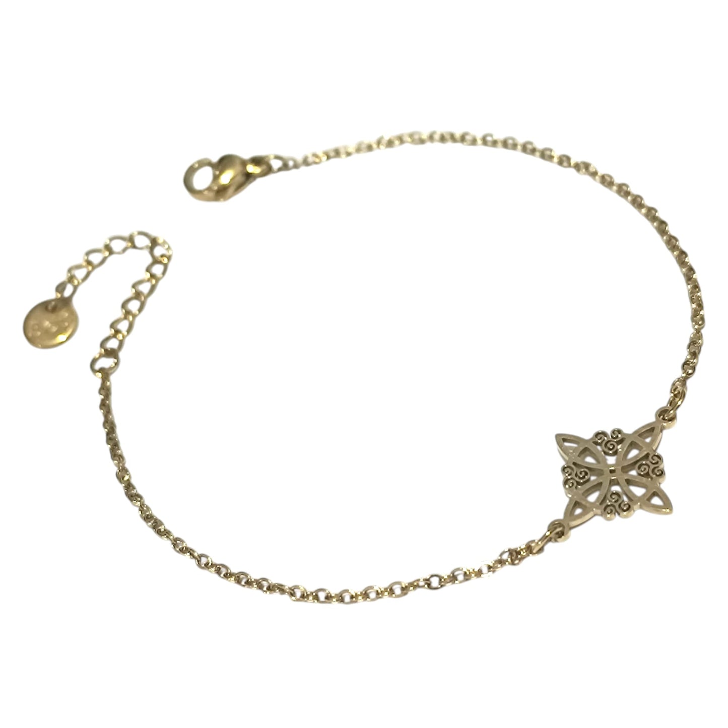 Pulsera Acero Con Dije Nudo De Bruja Elige Dorado O Plateado PULSERA ACERO