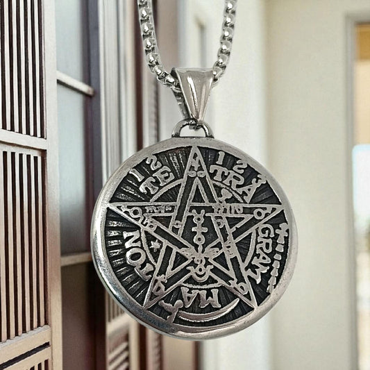 Collar Tetragraatón Acero Inoxidable Con Cadena 50 Cms TODOMINERAL