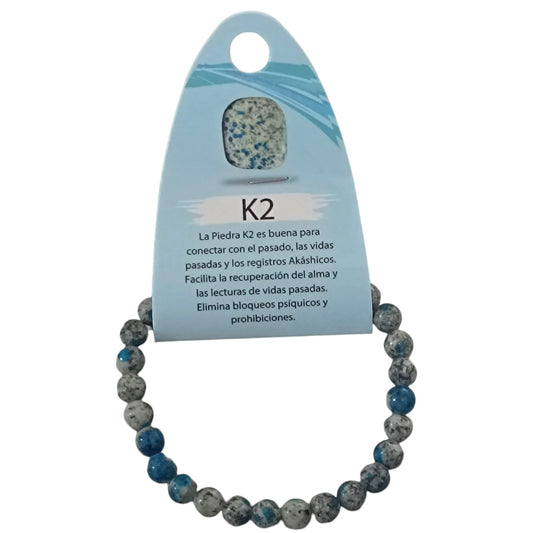 Pulsera Piedra K2 Natural (Elige El Tamaño De Bolas) PULSERAS MINERALES