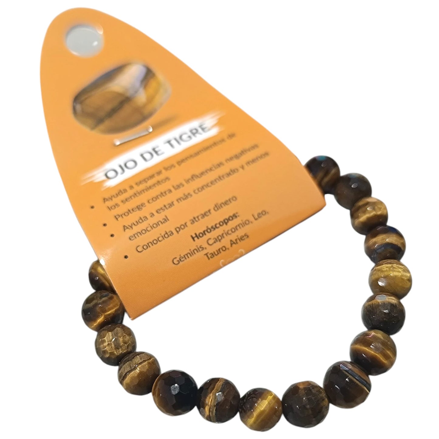 Pulsera Facetada 8 mm Piedra Natural Ojo De Tigre TODOMINERAL