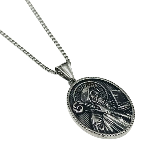 Collar de Acero Imagen San Bebito Protector 35x25 mm CADENA 50 CMS COLGANTE ACERO