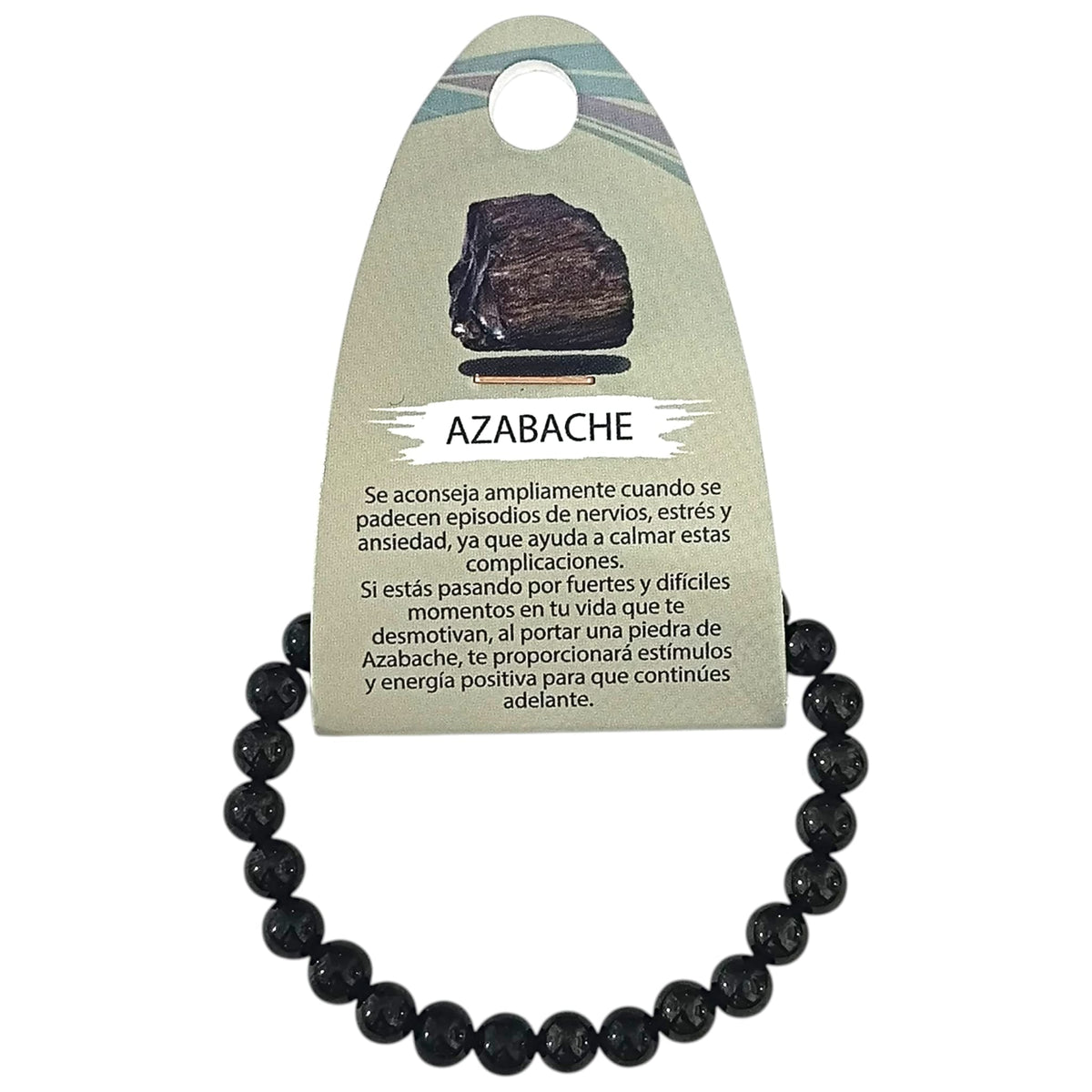 Pulsera Piedra Natural Azabache ELIGE EL TAMAÑO DE BOLA PULSERAS MINERALES