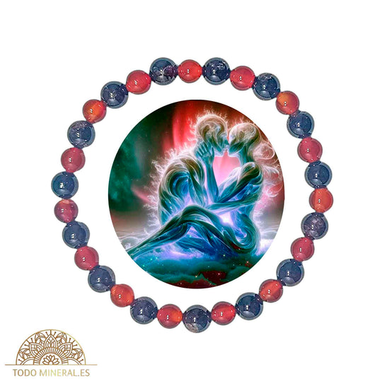 Pulsera Combinada Piedra Granate y Carneola Para Enrgía Sexual Piedra De 6 mm - TODOMINERAL
