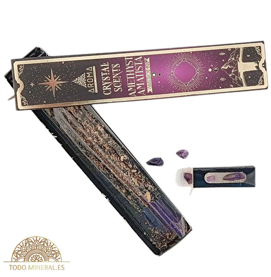 Paquete 20 Gramos De Incienso Marca Aroma Crystal Scents Amatista - TODOMINERAL