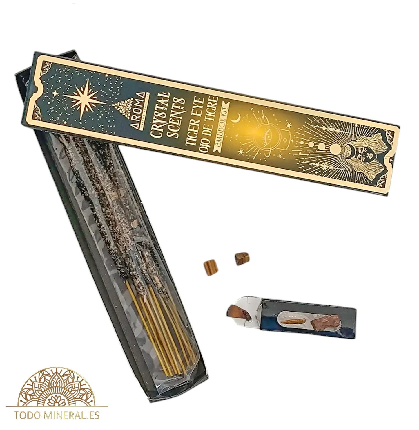 Paquete 20 Gramos De Incienso Marca Aroma Crystal Scents Ojo De Tigre - TODOMINERAL