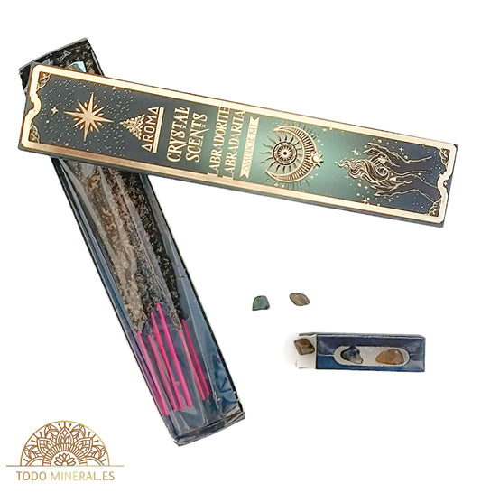Paquete 20 Gramos De Incienso Marca Aroma Crystal Scents Labradorita - TODOMINERAL
