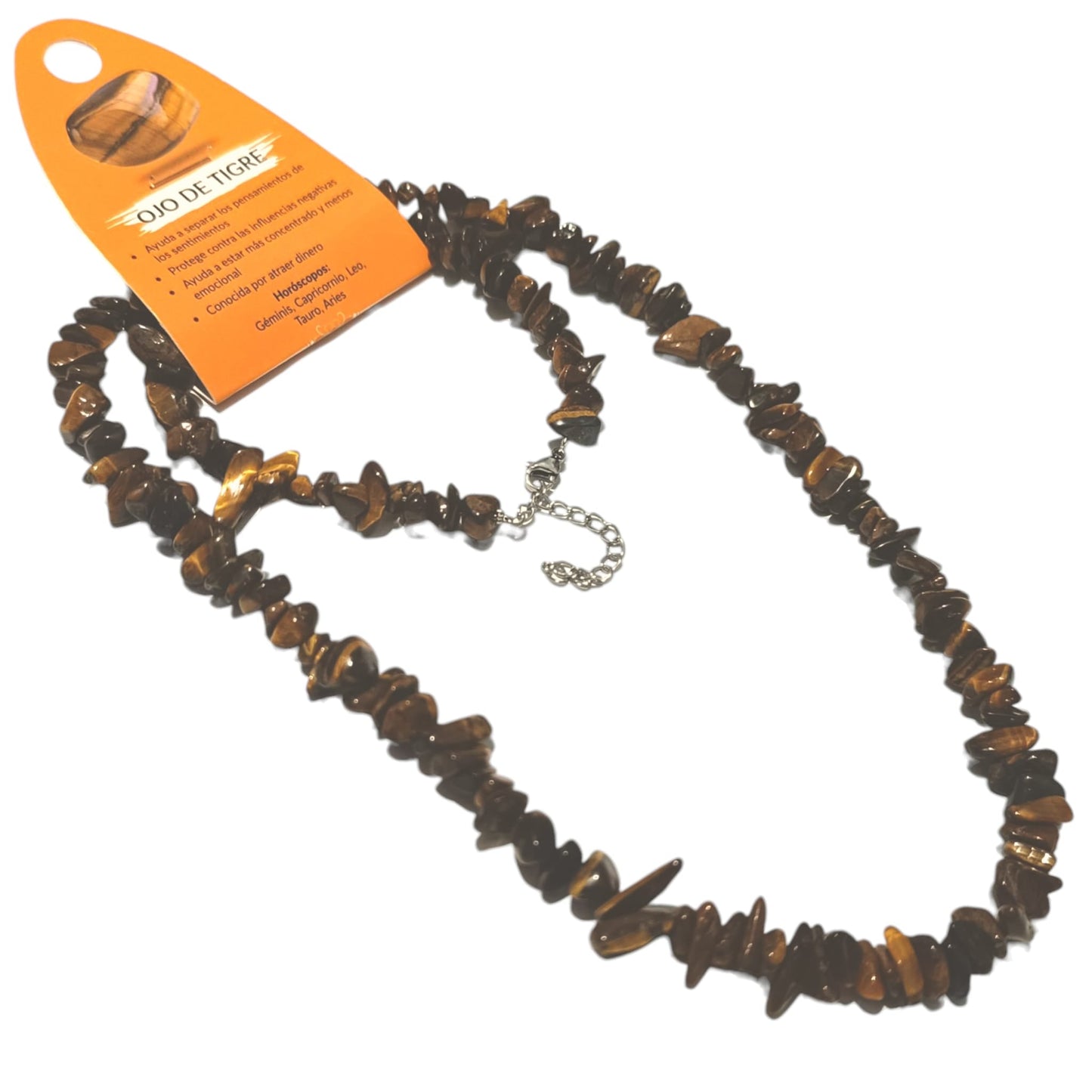 Juego Collar Y Pulseras Piedra Natural Irregular 40 Cms Cadena Extensión 5 cms Fabricado En Hilo Acero (ELIGE TU MINERAL) TODOMINERAL