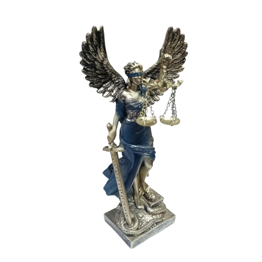 Figura En Resina Diosa De La Justicia Con Alas 25 Cms Apox Color Azul 600102896 TODOMINERAL