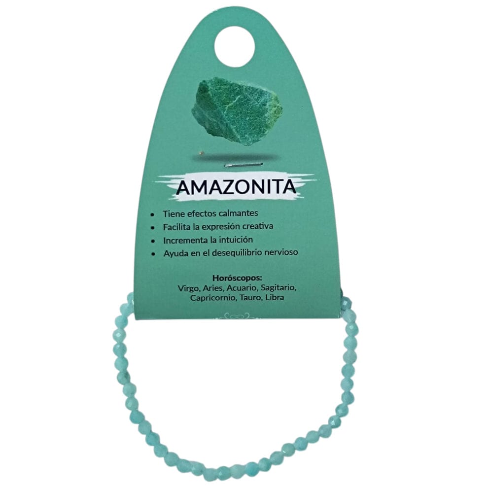 Pulsera Facetada 3 mm Piedra Natural Amazonita 600604087 TODOMINERAL