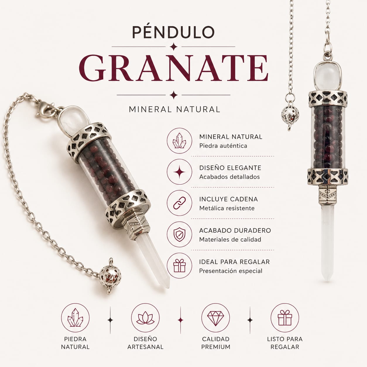 Pendulo Varita Mineral Elige Tu Piedra PENDULOS