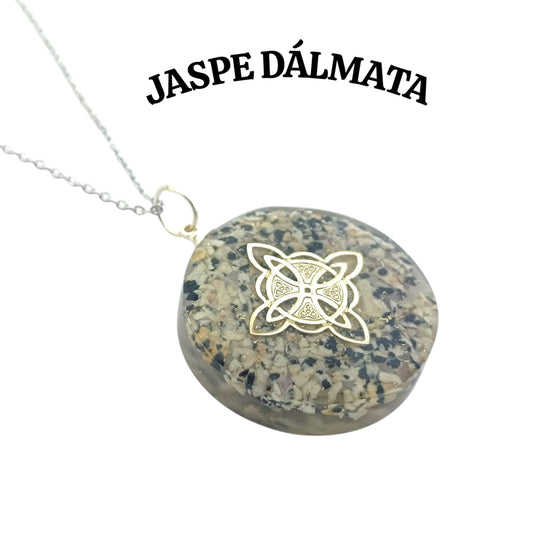 Colgante Orgonita Nudo De Bruja Con Piedra  ELIGE TAMAÑO CADENA TODOMINERAL