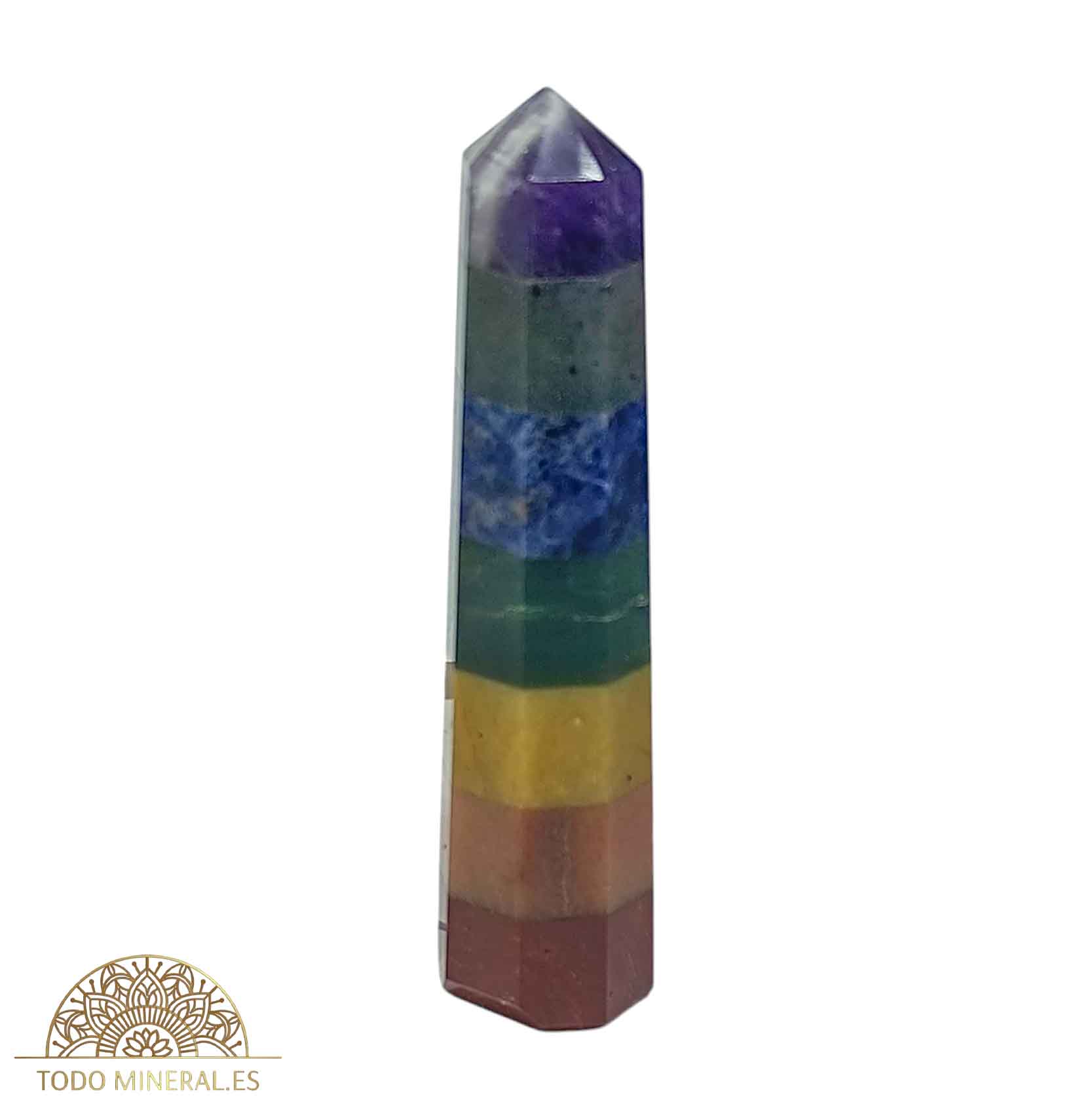 Obelisco Mineral 7 Chakras 10 Cms Aprox 0,080 Gramos Aprox OBELISCO MINERAL