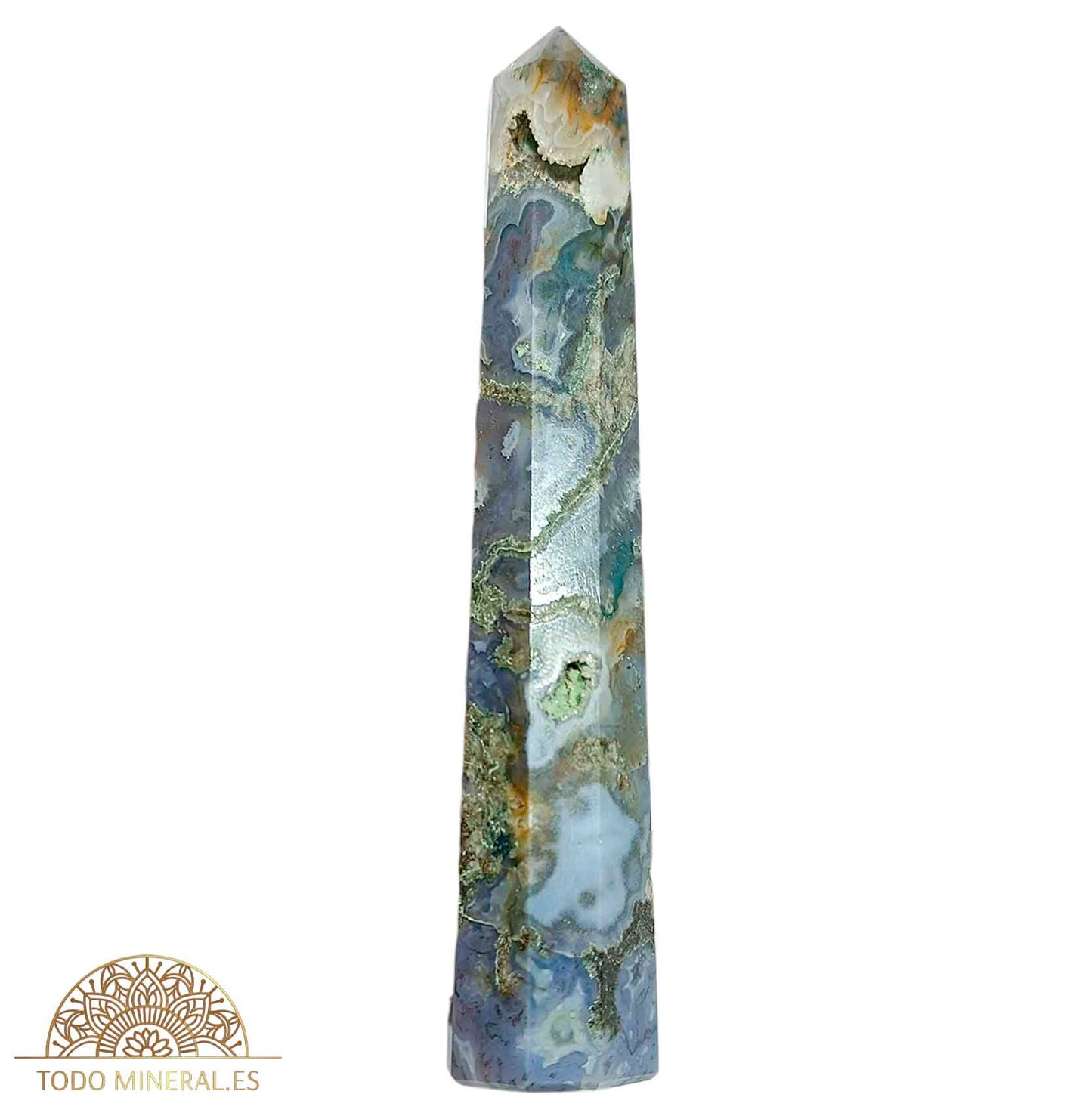 Obelisco Mineral Agata Musgo 12 Cms Aprox 0,096 Gramos Aprox OBELISCO MINERAL