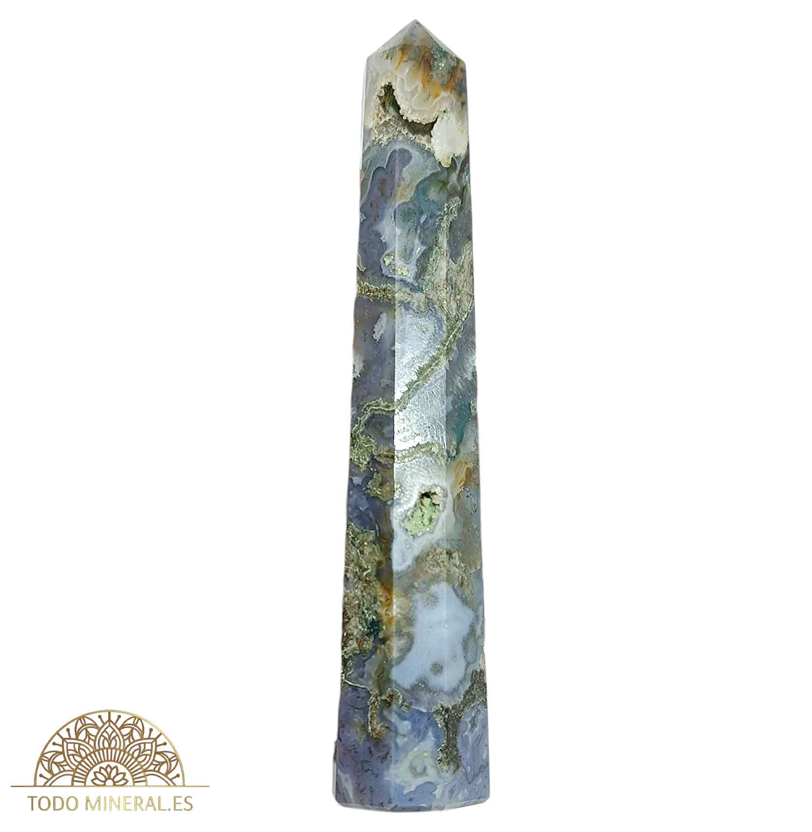 Obelisco Mineral Agata Musgo 12 Cms Aprox 0,096 Gramos Aprox OBELISCO MINERAL