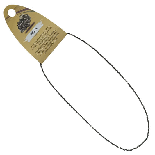 Collar Pirita 2 mm 40 Cms+ 5 Cadena Extensión Con Cierre En Acero