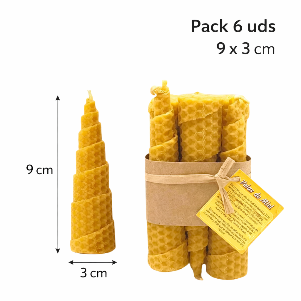 Vela de Miel Natural 🕯️ | Elige Tamaño | Unidad o Pack de 6 | Aroma Suave y Decoración Hogar VELAS DE MIEL