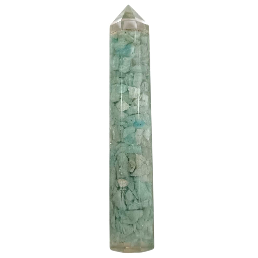 Obelisco Resina Orgonita Y Mineral 16 Cms Aprox OBELISCO MINERAL