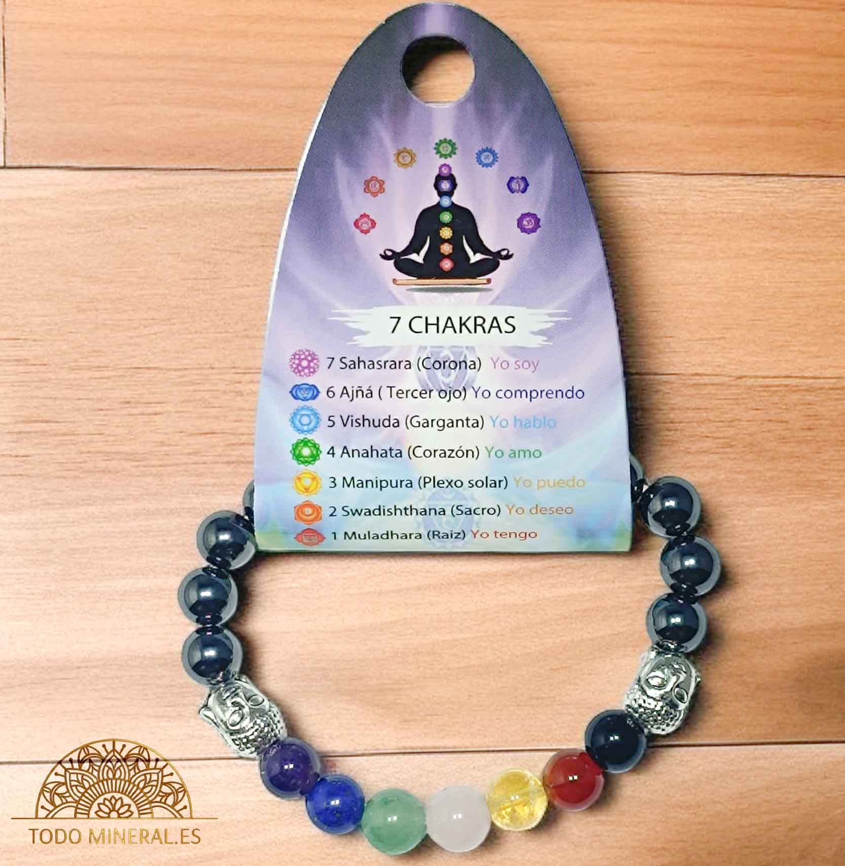 Pulsera 7 Chakras Con Onix 8 mm Dije De Buda - TODOMINERAL