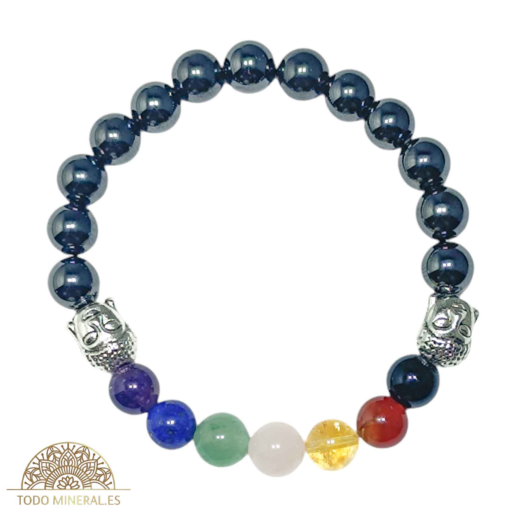 Pulsera 7 Chakras Con Onix 8 mm Dije De Buda - TODOMINERAL