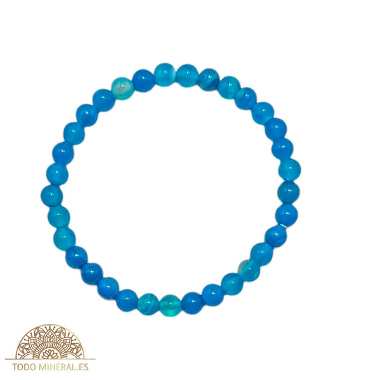 Pulsera Piedra Natural Agata Azul 6 mm - TODOMINERAL