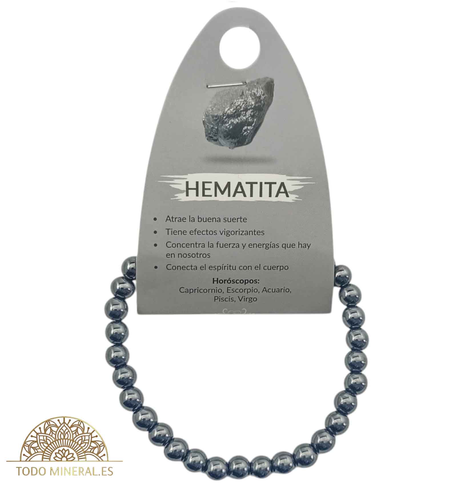 Pulsera Piedra Natural Hematite 6 mm - TODOMINERAL