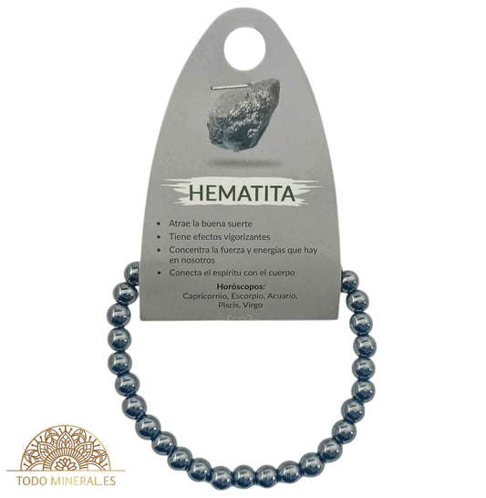 Pulsera Piedra Natural Hematite 6 mm - TODOMINERAL