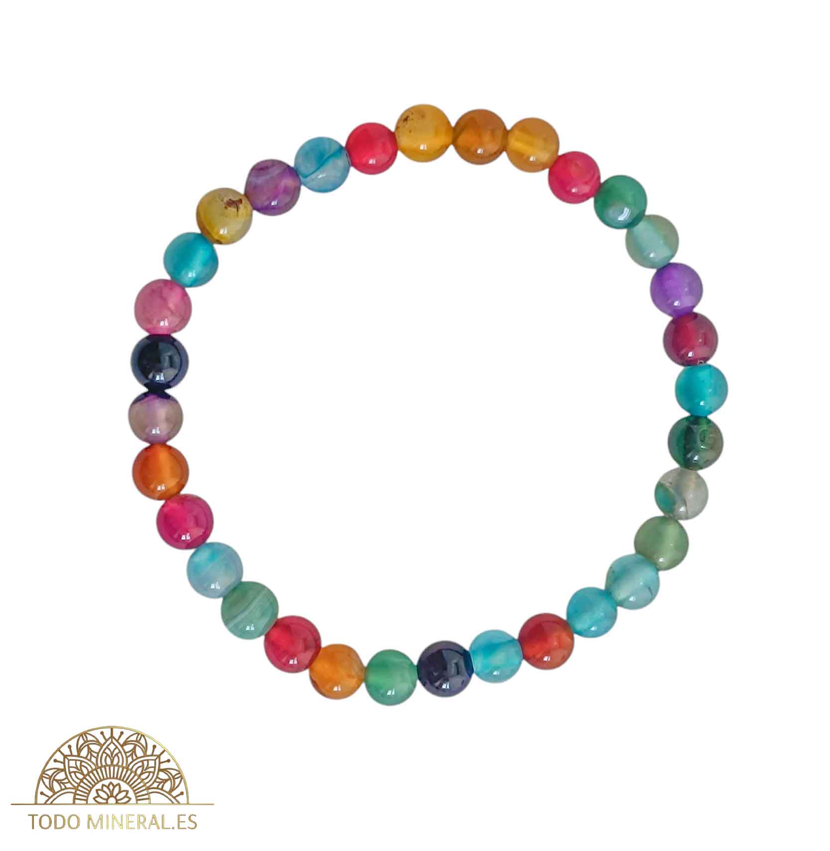 Pulsera Piedra Natural Ágata Colores 6 mm - TODOMINERAL