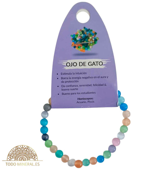 Pulsera Piedra Natural Piedra Ojo De Gato 6 mm - TODOMINERAL