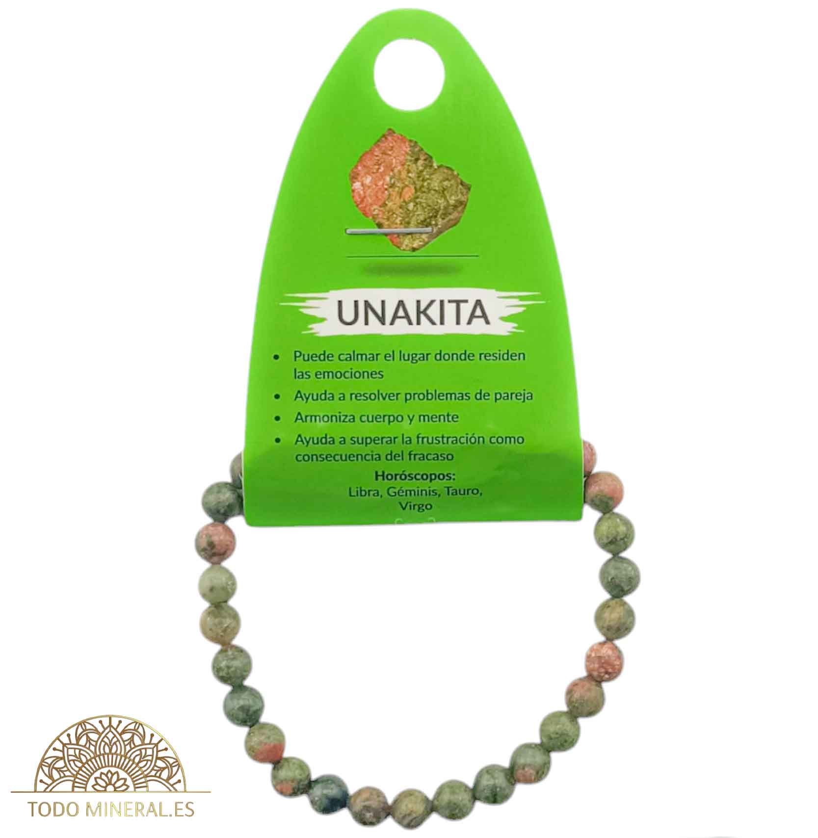 Pulsera Piedra Natural Unakita 6 mm - TODOMINERAL
