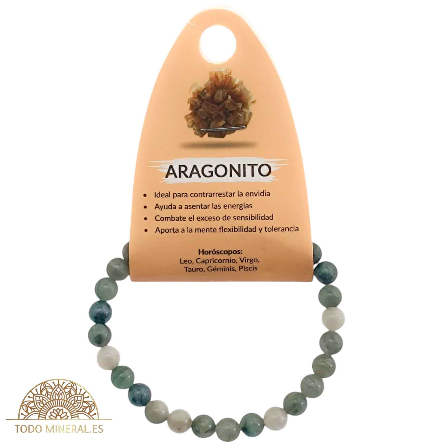 Pulsera Piedra Natural Aragonito 6 mm - TODOMINERAL