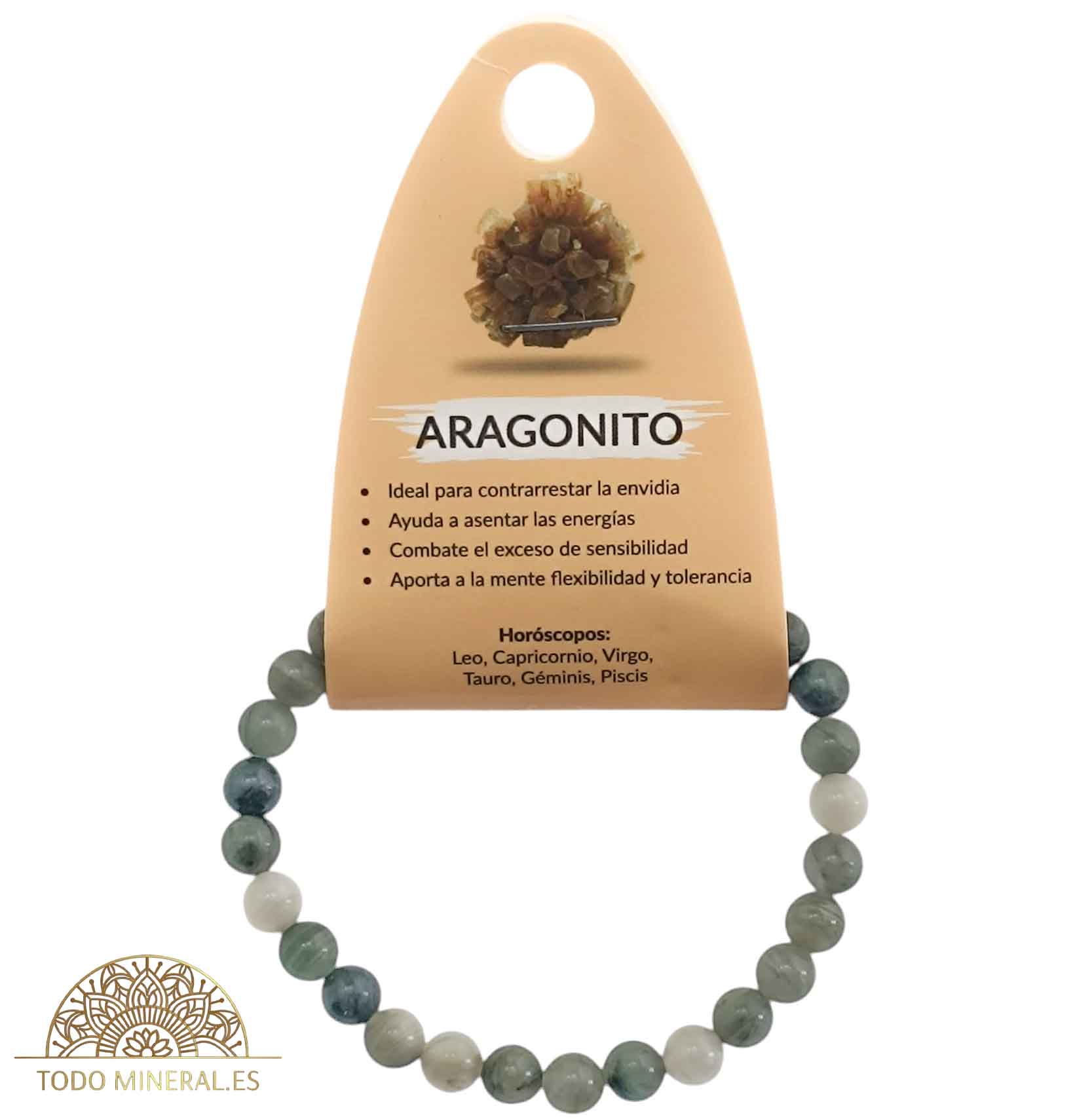 Pulsera Piedra Natural Aragonito 6 mm - TODOMINERAL