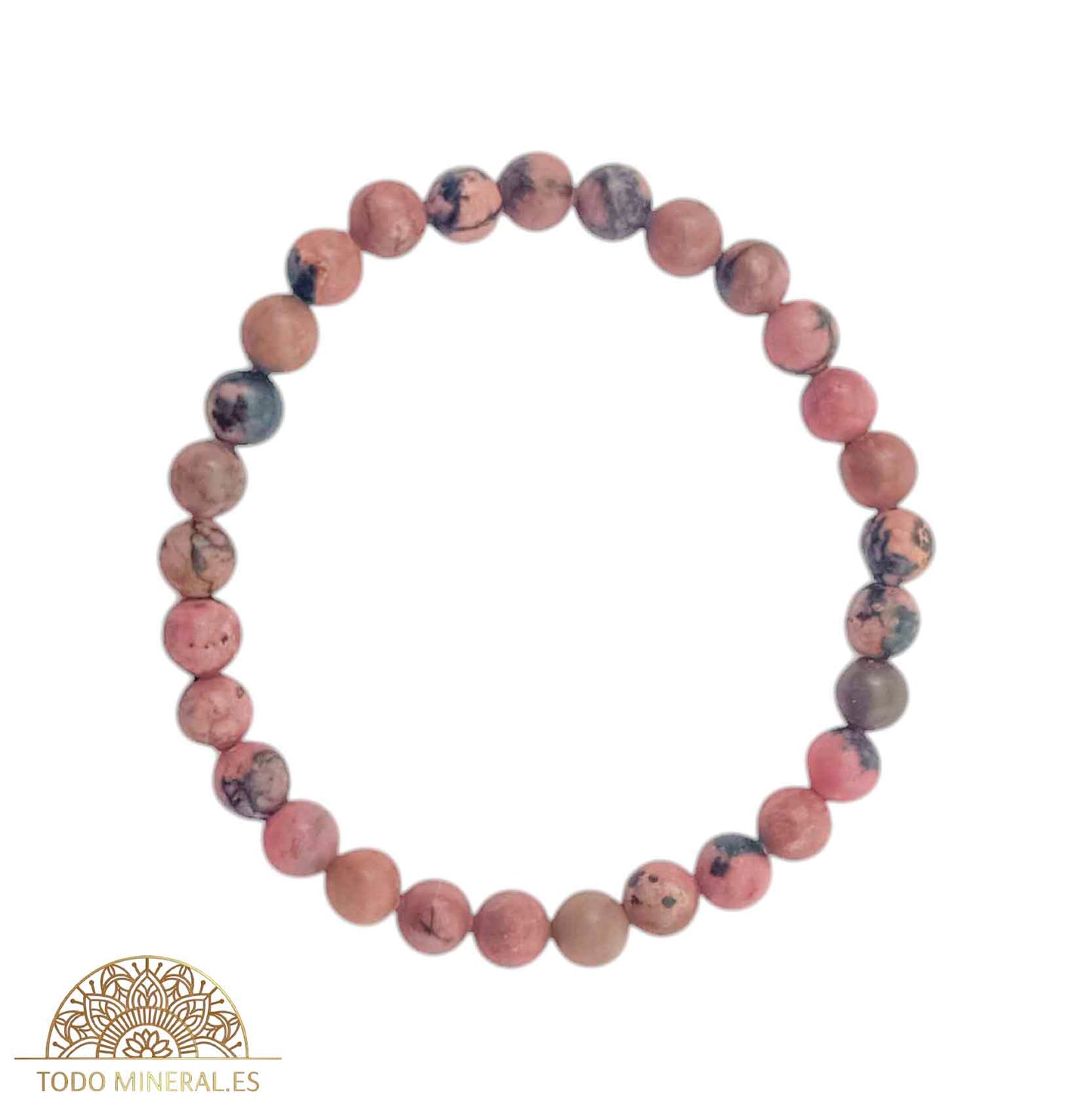 Pulsera Piedra Natural Rodonita 6 mm - TODOMINERAL