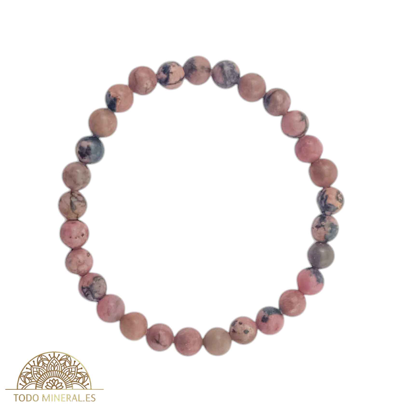 Pulsera Piedra Natural Rodonita 6 mm - TODOMINERAL