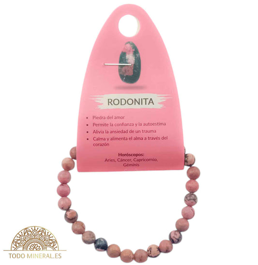 Pulsera Piedra Natural Rodonita 6 mm - TODOMINERAL