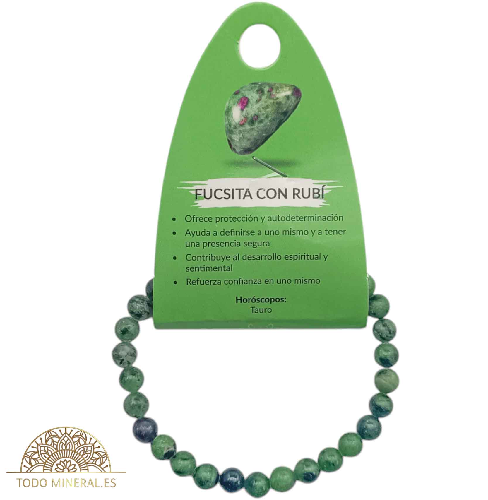 Pulsera Piedra Natural Fucsita Con Rubí 6 mm - TODOMINERAL