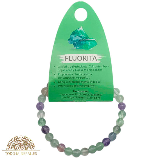 Pulsera Piedra Natural Fluorita 6 mm - TODOMINERAL