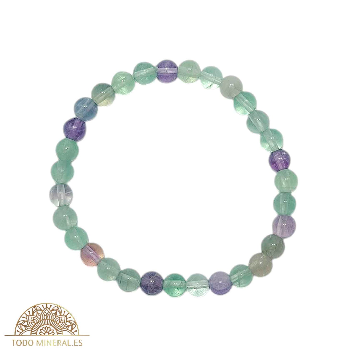 Pulsera Piedra Natural Fluorita 6 mm - TODOMINERAL