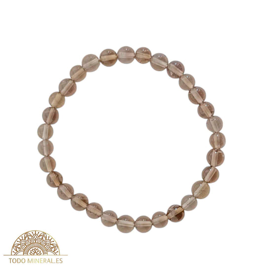 Pulsera Piedra Natural Cuarzo Ahumado 6 mm - TODOMINERAL