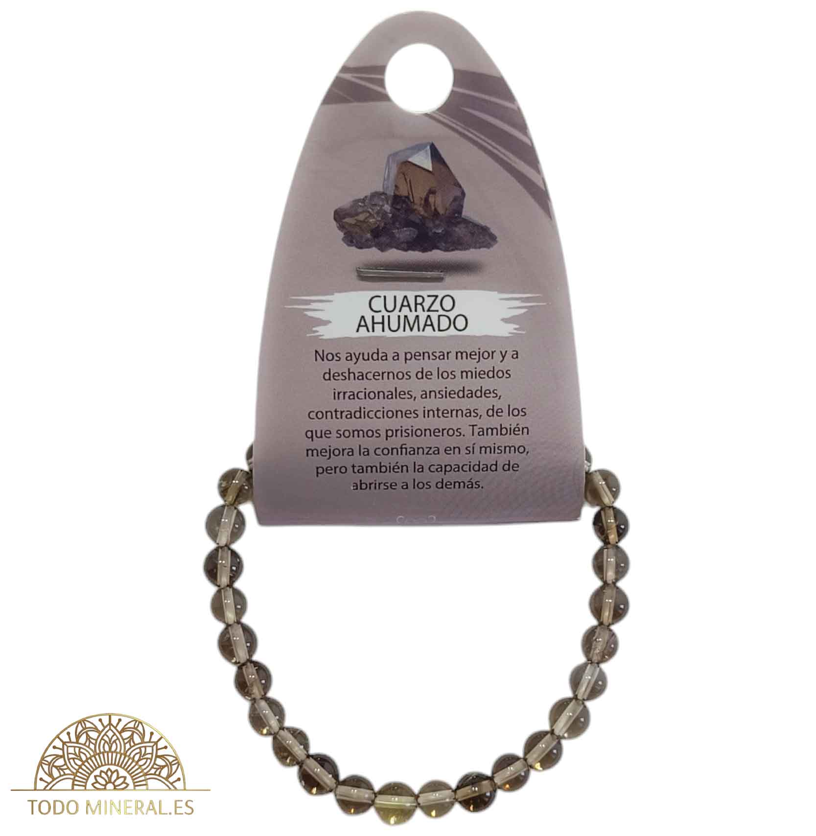 Pulsera Piedra Natural Cuarzo Ahumado 6 mm - TODOMINERAL