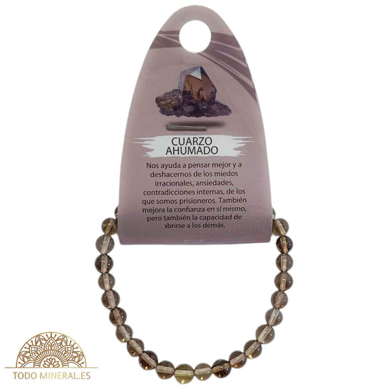 Pulsera Piedra Natural Cuarzo Ahumado 6 mm - TODOMINERAL