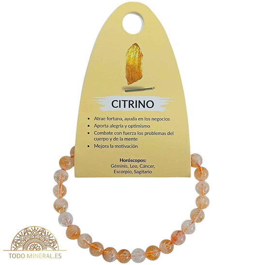 Pulsera Piedra Natural Piedra Citrino 6 mm - TODOMINERAL