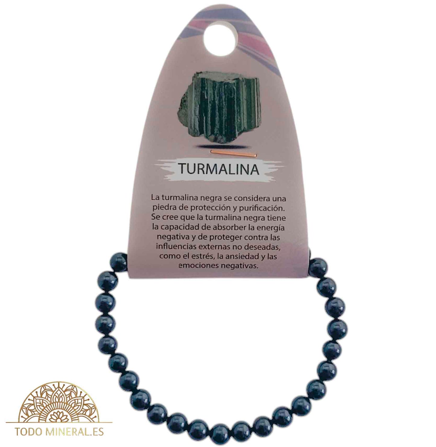 Pulsera Piedra Natural Piedra Turmalina 6 mm - TODOMINERAL