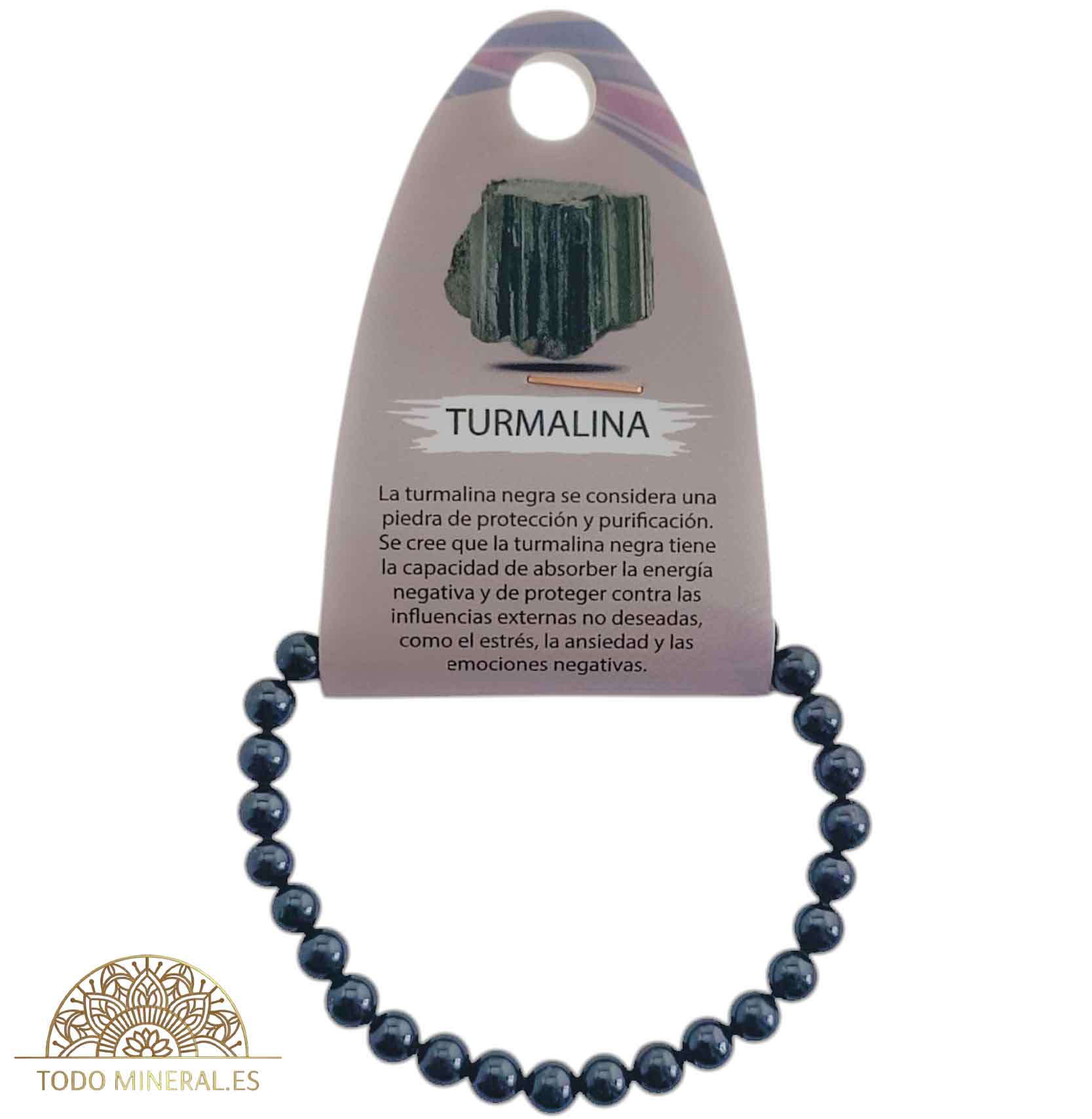 Pulsera Piedra Natural Piedra Turmalina 6 mm - TODOMINERAL